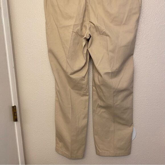 Columbia Tan Flat Front Chino Khaki work pants casual 100% cotton Mens 38x32 - Picture 3 of 11